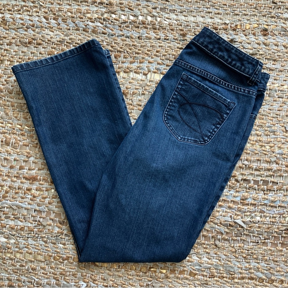Chicos Platinum Denim Jeans Boot Leg Ultimate Fit Size 1.5 Reg 10 Blue